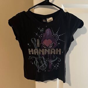 Disney Hannah Montana Black and Purple Graphic Kids T-Shirt